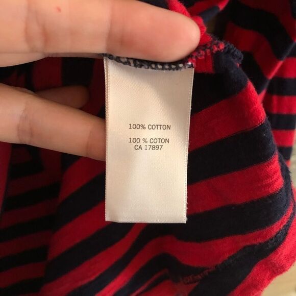 BANANA Republic Size Small Red/Navy Striped Long Sleeve Top - Picture 5 of 5